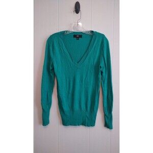 Missimo Women's Emerald Green V Neck Lightweight Sweater Medium